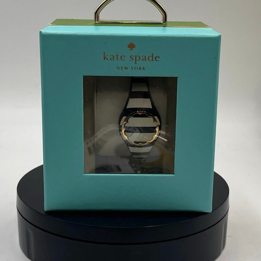 Kate Spade NY Sport Scallop Activity‎ Tracker Black White Striped KSA31207 New